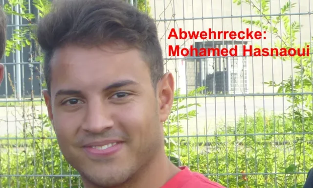 Abwehrrecke Mohamed Hasnaoui stellte sich im Verlaufe des Spiels immer besser auf den guten gegnerischen Stürmer ein und ließ ihn nicht mehr zur Entfaltung kommen.